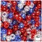 BeadTin Patriotic Mix Sparkle 9mm Barrel Plastic Pony Beads (500pcs)